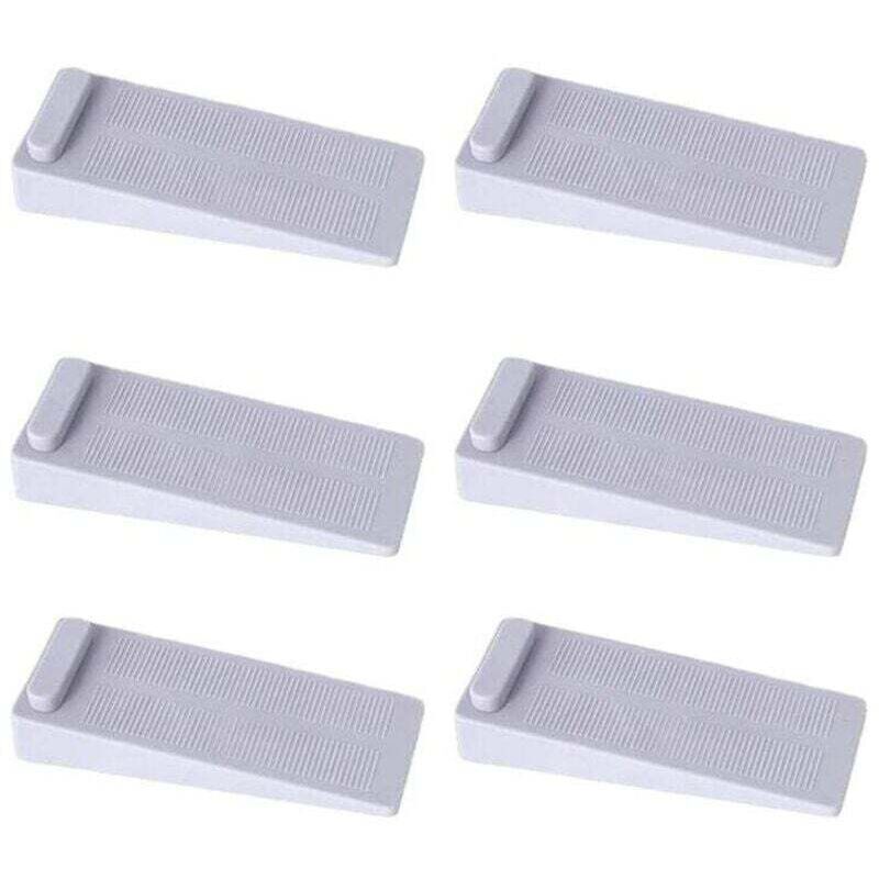 Türstopper-set, 6er-set Rutschfeste Gummitürstopper, Bodenmontierter Türstopper Mit Verstellbarer Höhe, Grau
