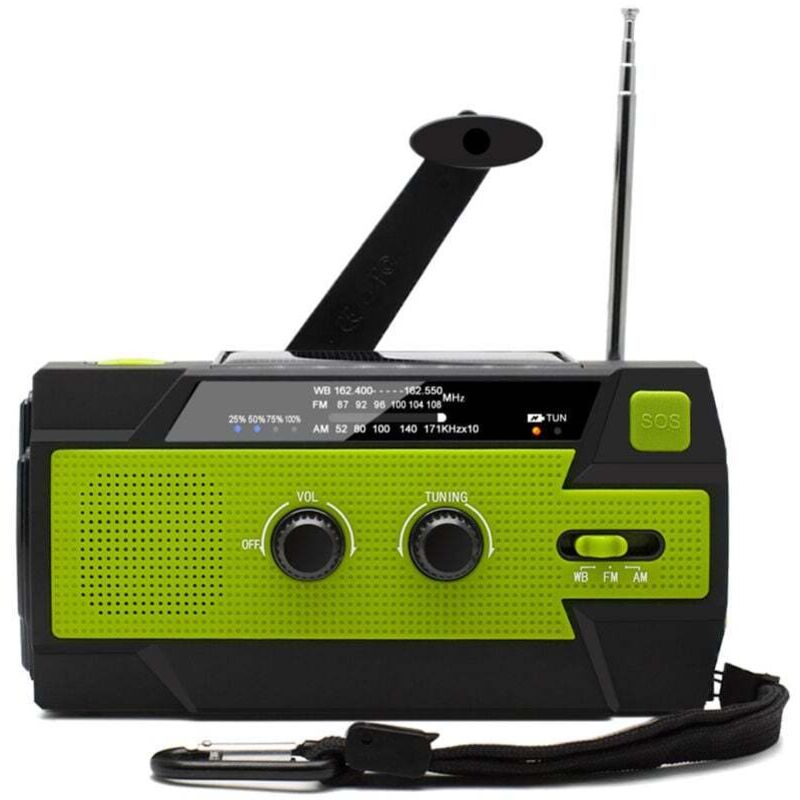 Ortviai 2.0 Solarbetriebenes Kurbelradio Mit Am/fm-empfang, Usb-ladegerät Und Taschenlampe (grün)