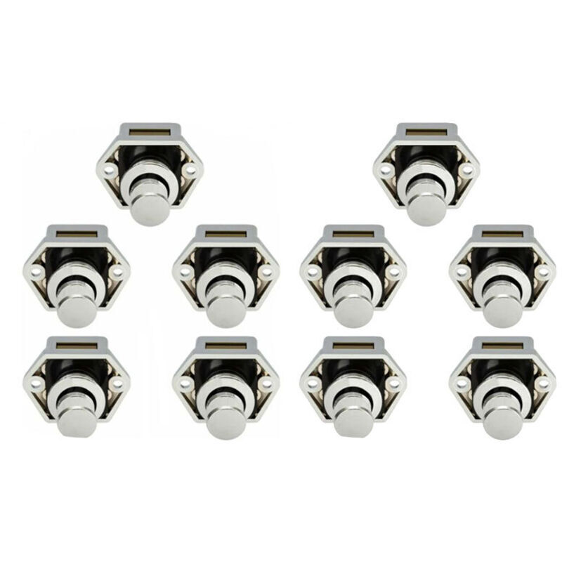 10 Mini-druckknöpfe Für Schubladen, Schränke, Wohnwagentüren, Nickel-finish
