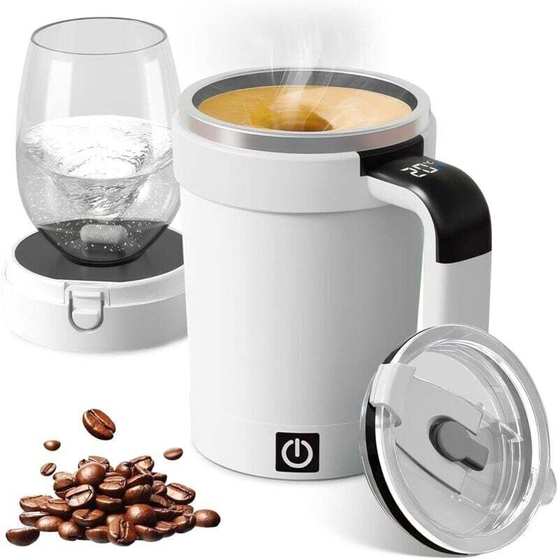 Ortviai 380ml Automatischer Mixbecher Mit Touchscreen-lcd Und Deckel, Edelstahl
