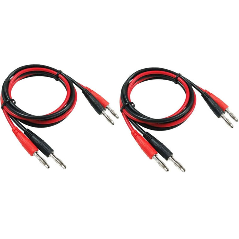 Elektronische Messleitungen, 4 Mm Bananenstecker Auf Bananenstecker, Rot Und Schwarz, 4 Stück