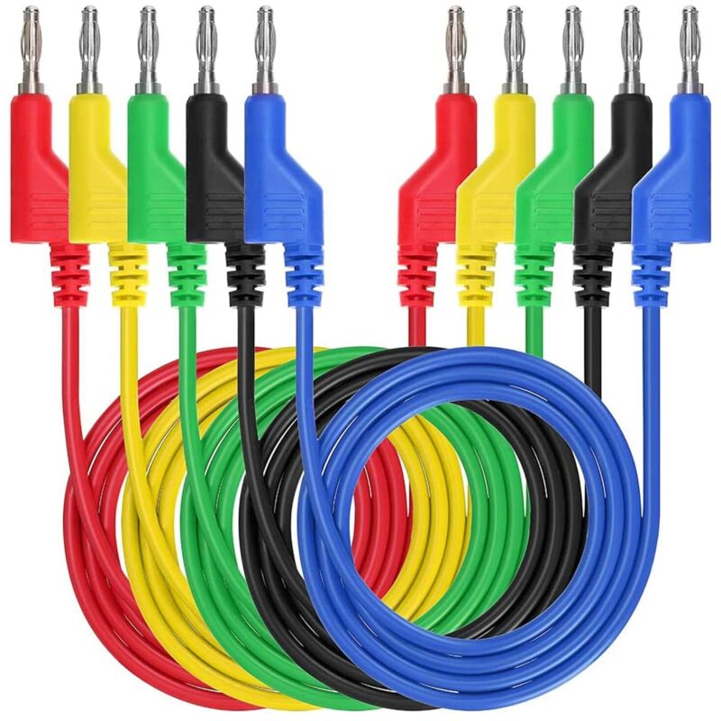 1 M Lange Isolierte Messleitungen Mit 4-mm-krokodilklemmen Für Multimeter, Amperemeter Und Ohmmeter