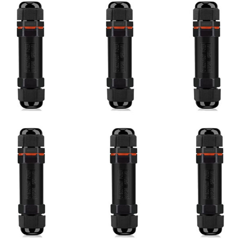 Ip68 Wasserdichte 3-draht-steckverbinder Für 2-13 Mm Kabel – 6er-packung Für Den Außenbereich