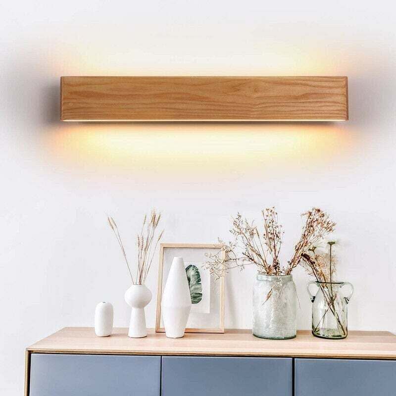 Led-wandleuchte Aus Massivholz – Modernes Design Für Schlafzimmer, Badezimmer, Flur Oder Treppenhaus (52 Cm) Ortviai