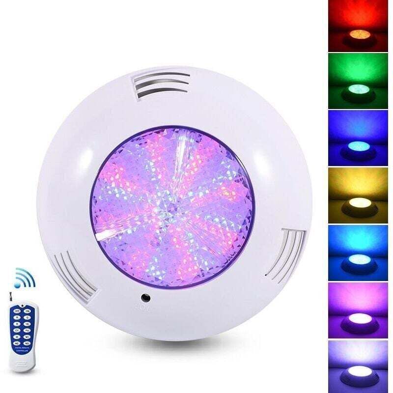Ortviai 35w Rgb Multicolor Dimmbare Led-poolleuchte Mit Fernbedienung, Ip68 Wasserdicht, 12v Wechselstrom