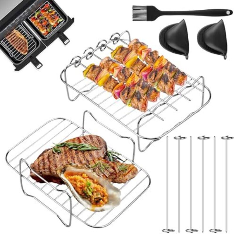 10,4-liter-heißluftfritteusen-zubehörset Mit 6 Kebabspießen, Kompatibel Mit Ninja Foodi Af500