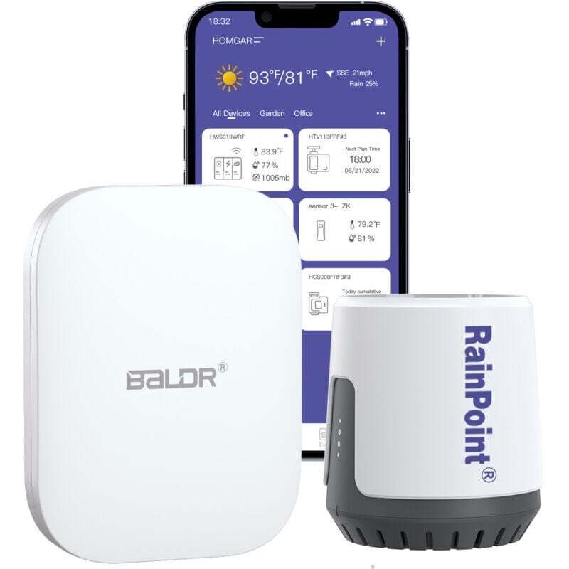 Ortviai 2,4-ghz-wlan-digitalregenmesser Mit Smart Gateway Hub Für Präzise Niederschlagsmessung