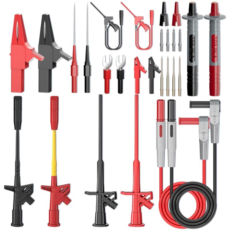 Präzisionsmultimeter-set Mit 28 Messleitungen, Hochspannungsspitzen Und Austauschbaren Krokodilklemmen