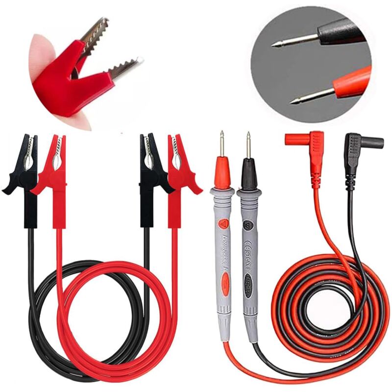 4-teiliges Multimeter-messleitungsset Mit Krokodilklemmen