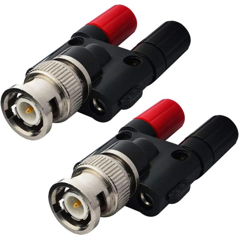 2er-pack Bnc-stecker Auf 4-mm-bananenbuchse Koaxialadapter Für Dvm-oszilloskop-hf-antenne
