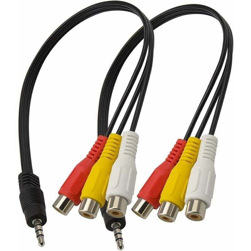 2er-pack Ortviai 3,5-mm-klinkenstecker Auf 3 Cinch-buchsen 25 Cm Adapterkabel Für Stereo-audio/video