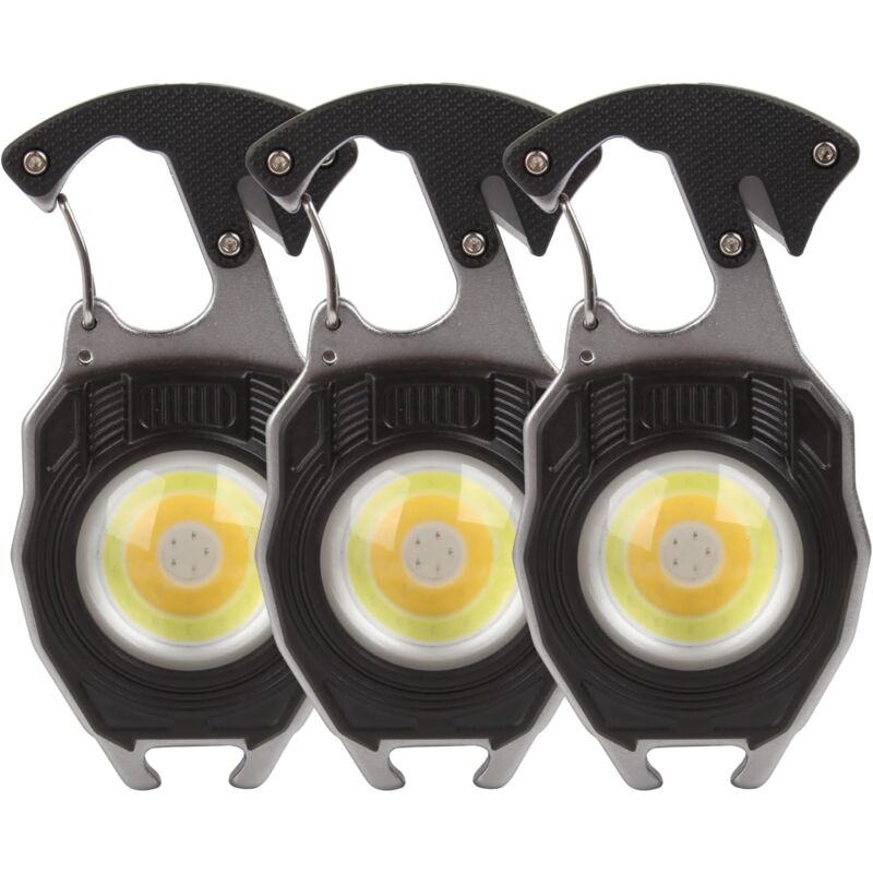 Set Mit 3 Wiederaufladbaren Mini-taschenlampen, 1000 Lm, 3 Modi, Magnetfuß, Ideal Für Camping