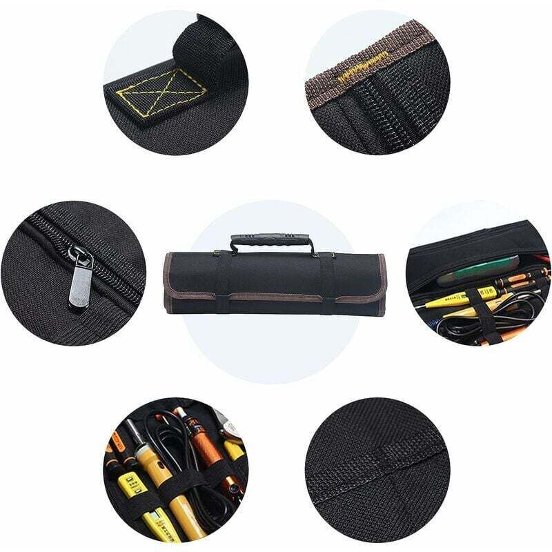 Ortviai Tragbares Werkzeugset Mit 22 Fächern Aus 600d Oxford-gewebe – Werkzeugloser Roll-up-organizer