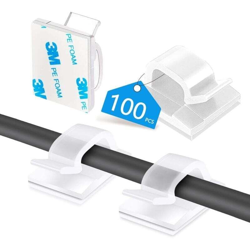 100er-pack Selbstklebende Kabelmanagement-clips – Selbstklebende Organizer Und Befestigungshaken Von Ortviai