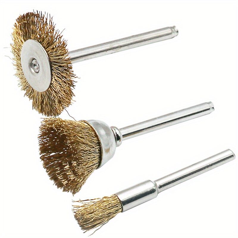 3-teiliges Kupferbürsten-set Zum Schleifen, Polieren, Entrosten Und Entgraten – 3 Mm Schaft