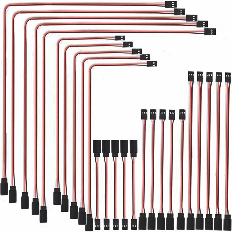 Rc-servo-verlängerungskabel, 25 Stück, 5 Längen (10–60 Cm), 3-poliger Stecker