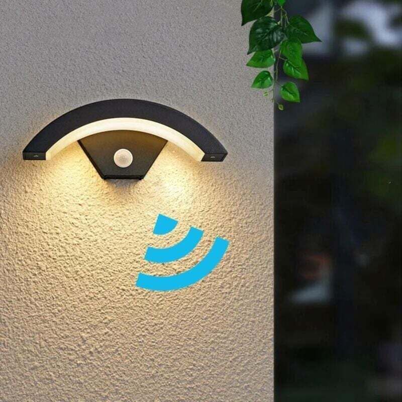 Ortviai Moderne Led-außenwandleuchte Mit Bewegungsmelder, 24 W, Ip65, 3000 K, Anthrazitgrau