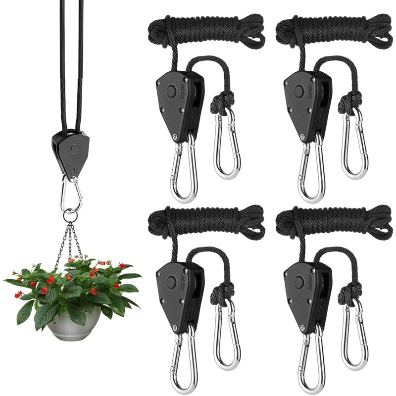 Verstellbares 3,2-mm-ratschenseil Mit Haken – Tragkraft 68 Kg – Für Lampen Und Pflanzgefäße