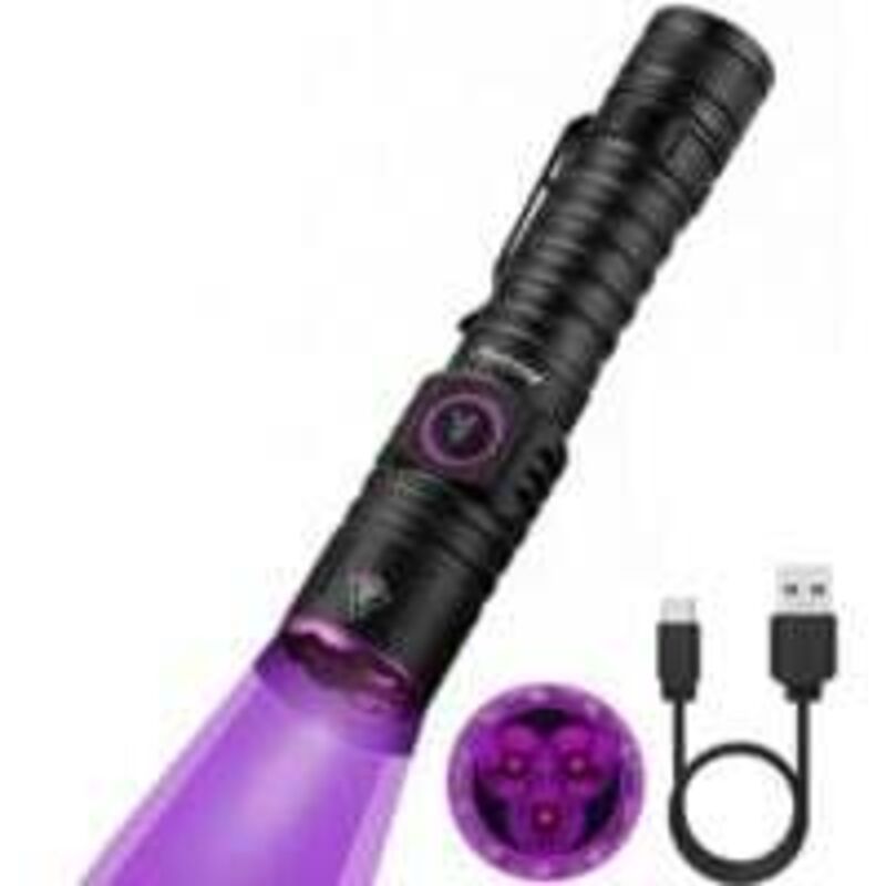 Ortviai 15w 395nm Uv-led-taschenlampe, Usb-c Wiederaufladbar, Für Harzangeln, Skorpione, Mineralien Und Insekten