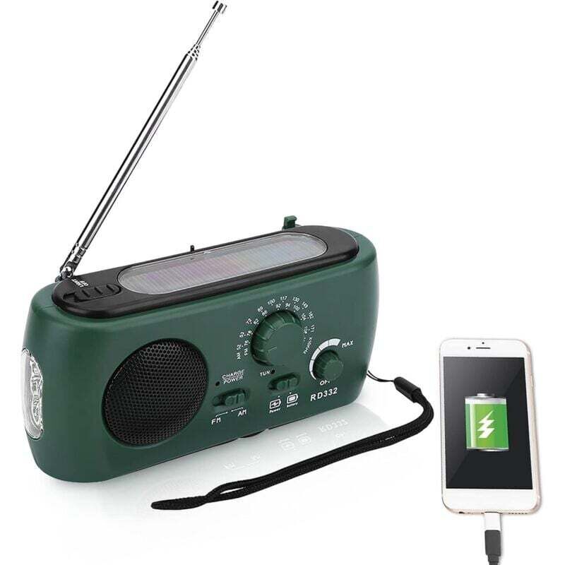 Ortviai Tragbares Am/fm-radio Mit Led-licht Und Notladegerät Für Camping Und Wandern