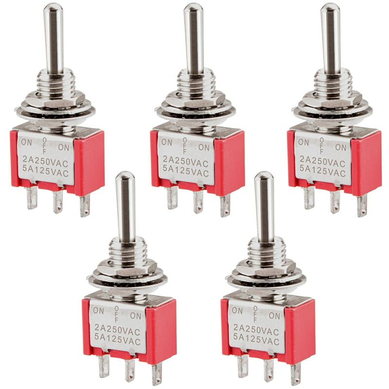 Miniatur-kippschalter Ein-aus-ein Spdt 3-polig 2a 250v 5a 120v 5er-pack