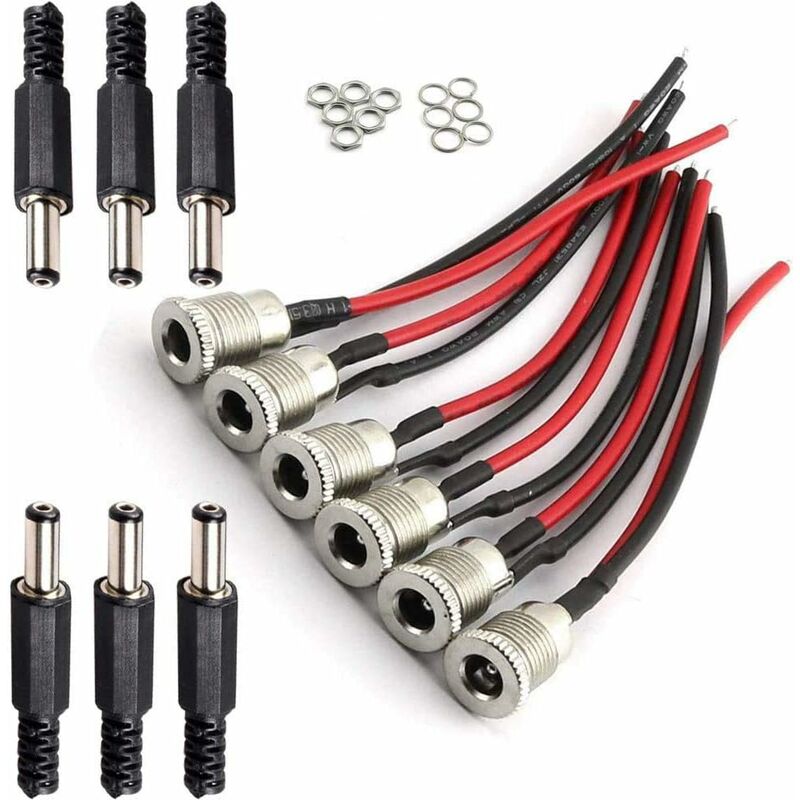 Dc-adapter-kit 5,5 X 2,1 Mm 18 Lötbare Und Kabelgebundene Anschlüsse Für Audio, Video Und Kameras