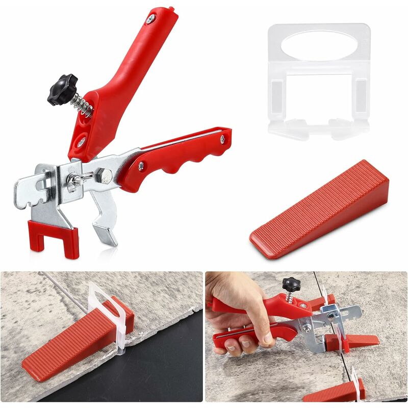 2-mm-fliesenverlegeset – 400 Clips, 200 Keile, 1 Präzisions-montagewerkzeug