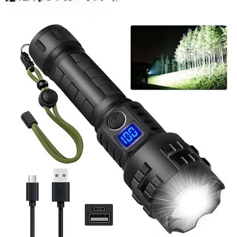 Ortviai 2400 Lumen Hochleistungs-led-taschenlampe, Wasserdicht Und Wiederaufladbar