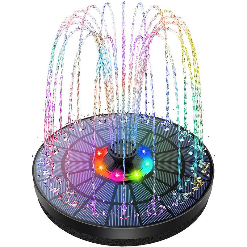 3w Schwimmender Solarbrunnen Mit Pumpe Und Farbigen Led-leuchten Für Den Gartenteich