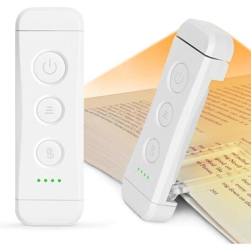 Ortviai Wiederaufladbare Clip-on-leseleuchte, 3 Farbtemperaturen Und 5 Helligkeitsstufen, Kompakt Für E-reader