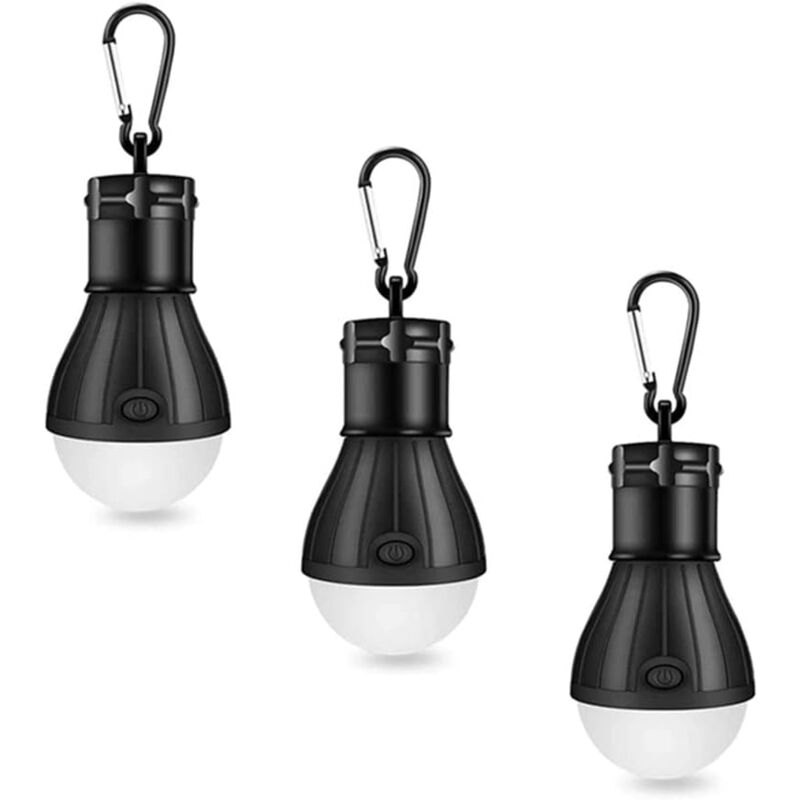 Wasserdichte Led-laterne Mit Karabinerhaken Für Camping, Angeln Und Notfälle – 3er-pack