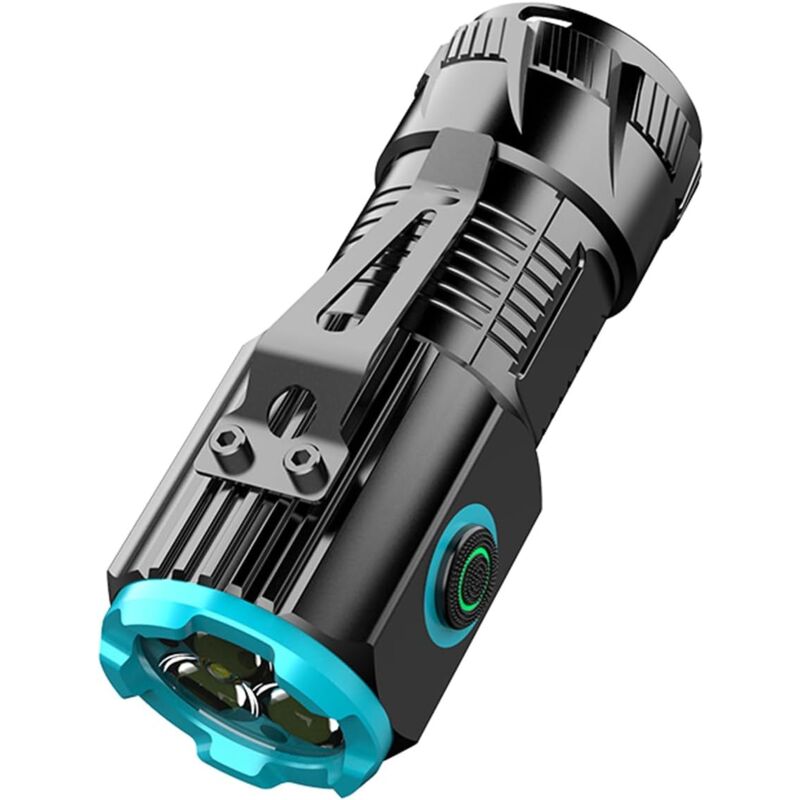 Mini-led-taschenlampe, 1000 Lumen, Wiederaufladbar, Stroboskopfunktion, 1200 Mah
