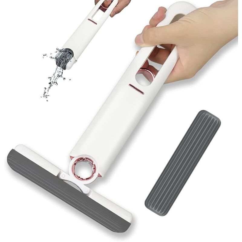 Mini-hands-free-hands-wischmopp Mit Automatischer Auswringfunktion Für Fenster, Böden Und Fliesen