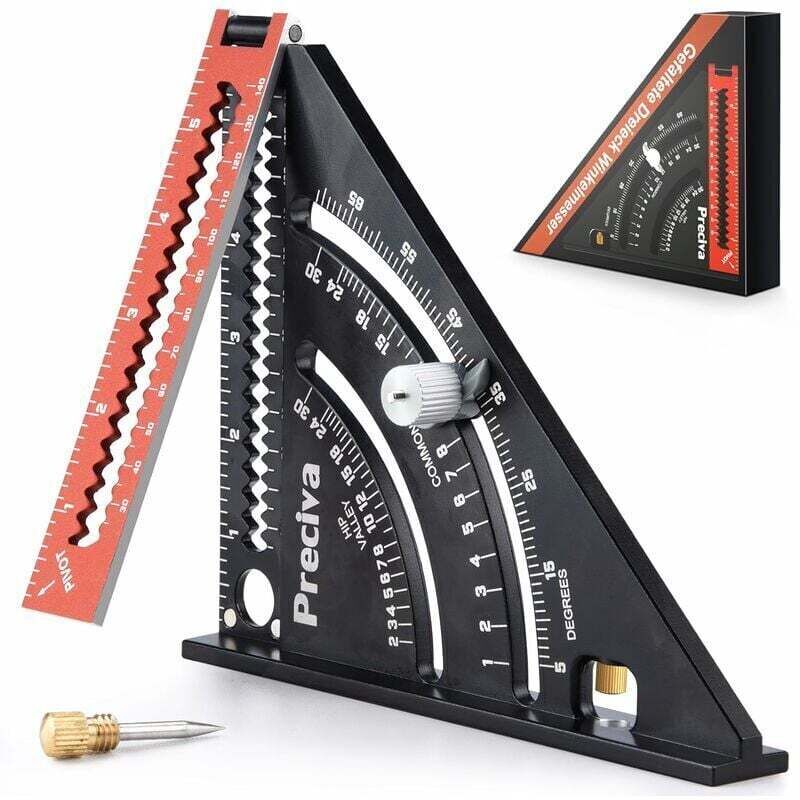 Ortviai Klappbarer Aluminium-zimmermannswinkel 317 Mm – 45°/90° Kombinationswinkel Mit Winkelmesser Für Holz- Und Rahmenkonstruktionen