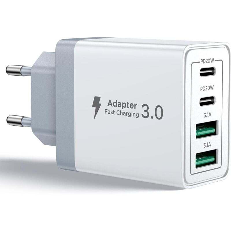 Ortviai 40w 4-port Schnellladegerät Mit Usb-c, Pd+qc Und 3,1a Ladeleistung Für Iphone, Ipad, Samsung Galaxy