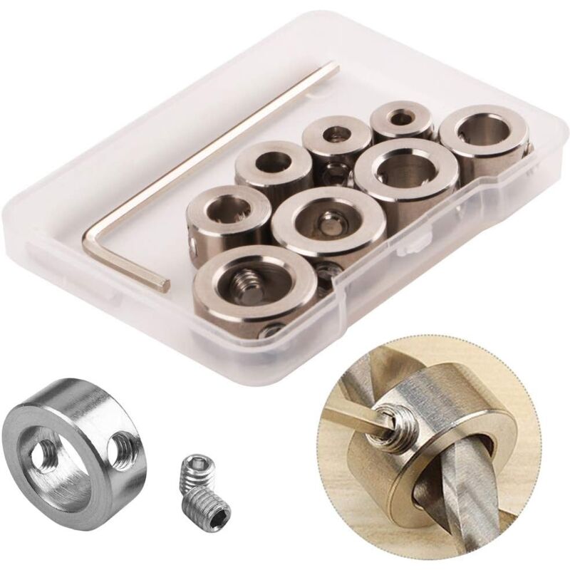 3-10 Mm Holzbohrer-set Mit Einstellbarem Tiefenanschlag Und Innensechskantschlüssel - 8-teilig
