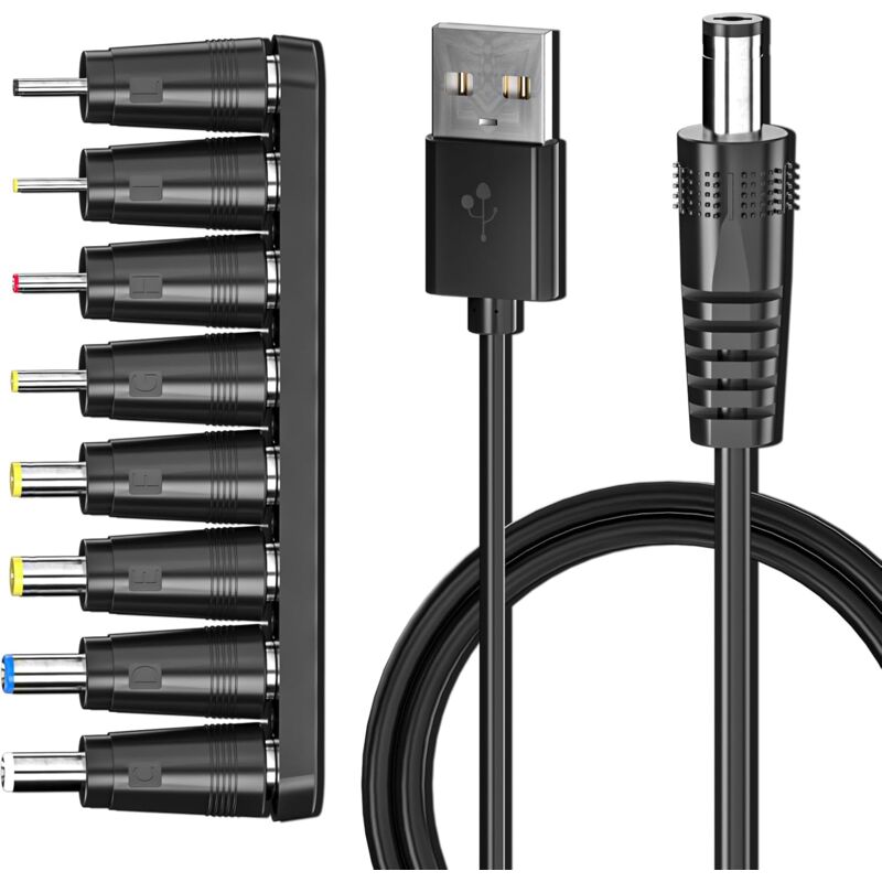Usb-zu-dc-5v-kabel Mit 8 Anschlüssen Für Router, Lüfter Und Lautsprecher