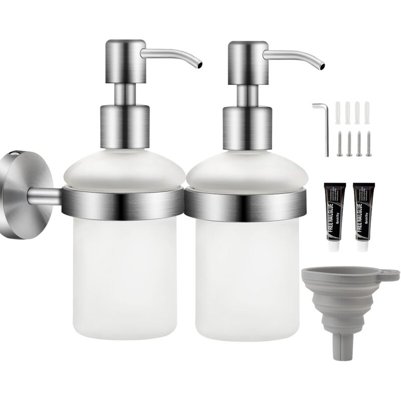 Wandseifenspender 200 Ml, Mattiertes Edelstahl, Einfache Montage, Badezimmer
