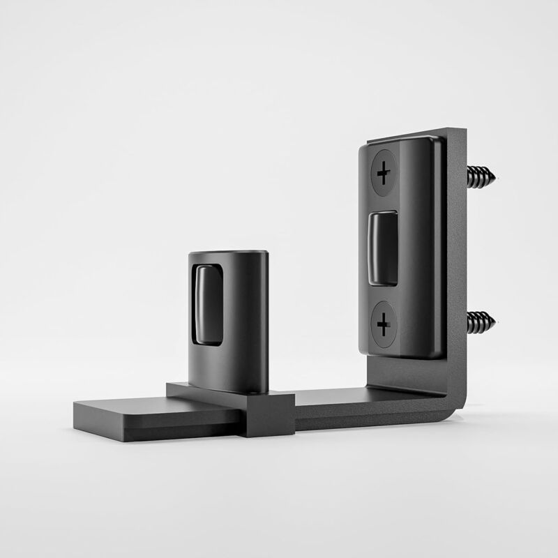 Verstellbare Schwarze Führungsschiene Für Holzschiebetüren – Wand- Und Türmontage