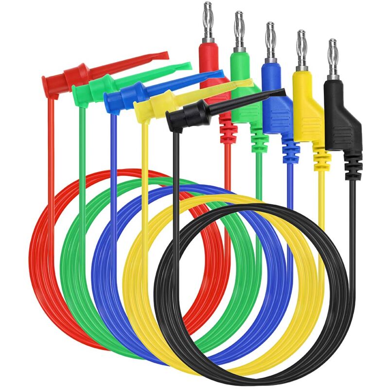 5-teiliges 39-zoll-multimeter-messleitungsset Mit Stapelbaren Bananensteckern Und Haken