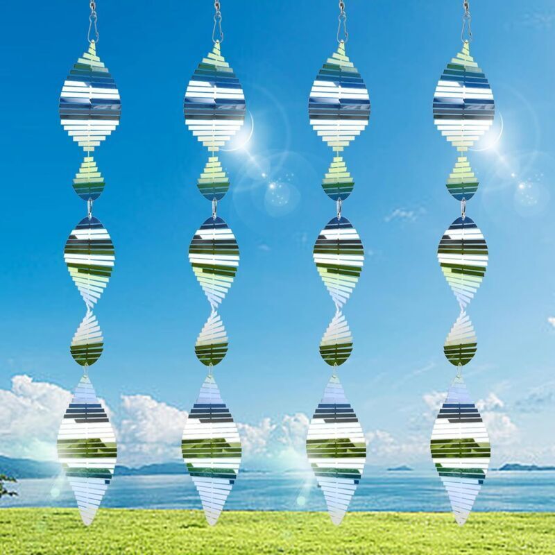 Ortviai 4-teiliges Vogelabwehrset Für Terrasse Und Garten, 3d-reflektierendes Windmühlen-design