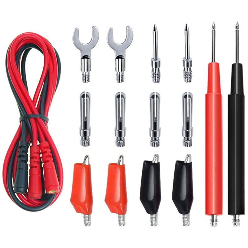 16-in-1 Digitalmultimeter Mit Silikonkabeln, Krokodilklemmen Und Bananensteckern