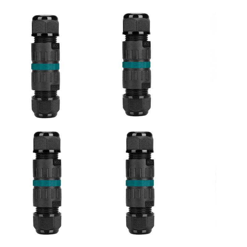 Set Mit 4 Wasserdichten Ip68-steckverbindern Für 9-12 Mm Kabel, Für Den Außenbereich, Garten Und Erdverlegung