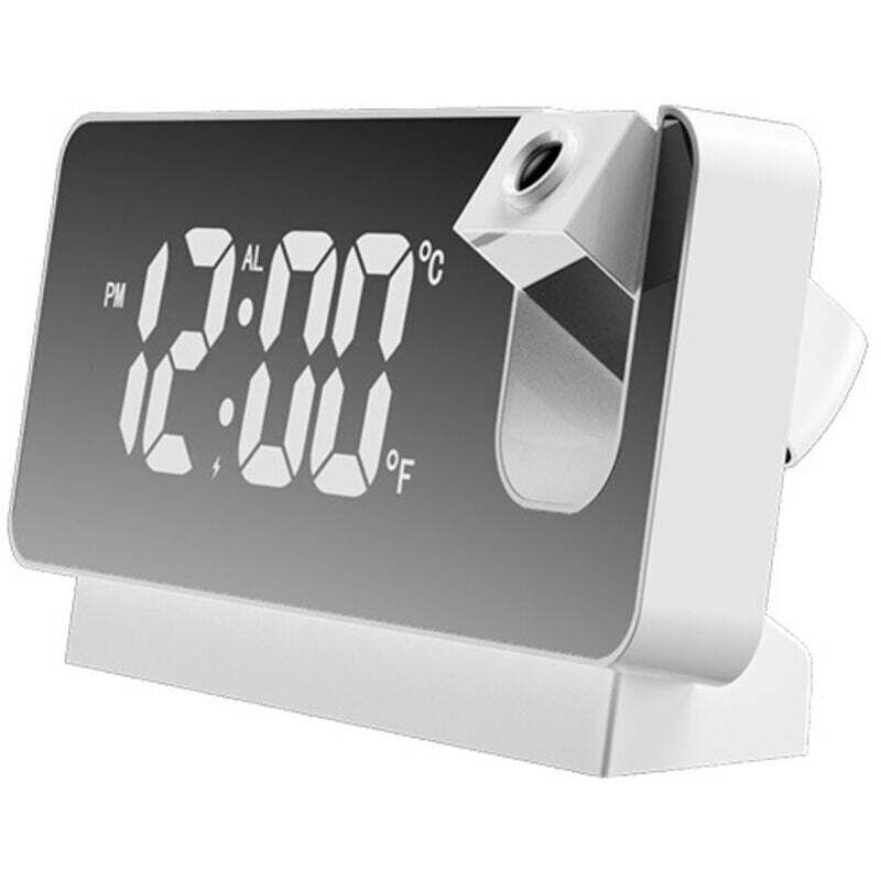 Ortviai 180° Led-digitalwecker-deckenprojektor Mit Temperaturanzeige, Usb-anschluss Und 12/24-stunden-anzeige Für Schlafzimmer Oder Büro