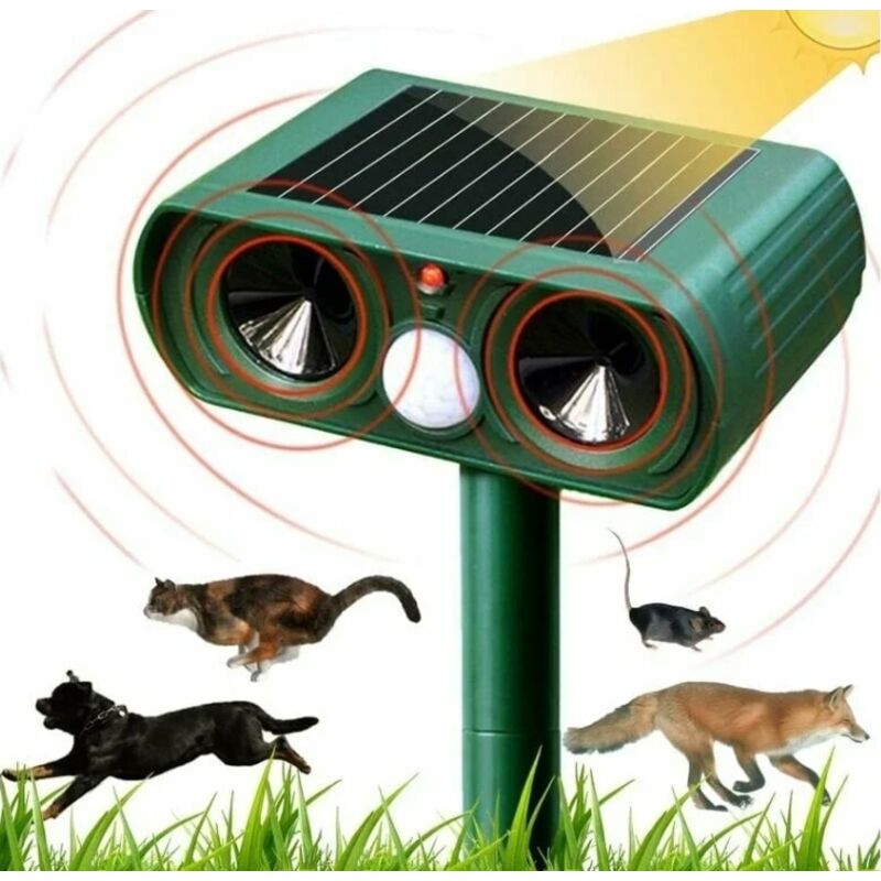 Wasserdichtes, Solarbetriebenes Ultraschall-abwehrgerät Mit Bewegungsmelder Für Katzen Und Wildtiere