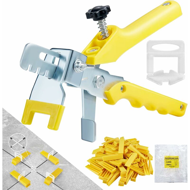 2-mm-fliesenverlegeset – 300 Clips, 100 Keile, 100 Abstandshalter Und Zange Für Präzise Verlegung