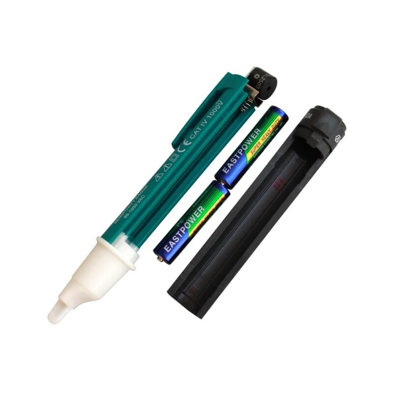 Berührungsloser Wechselspannungsprüfer 24–1000 V Mit Akustischem Und Optischem Alarm, Inklusive Lampe, Kompakte Abmessungen 150 X 23 X 18 Mm