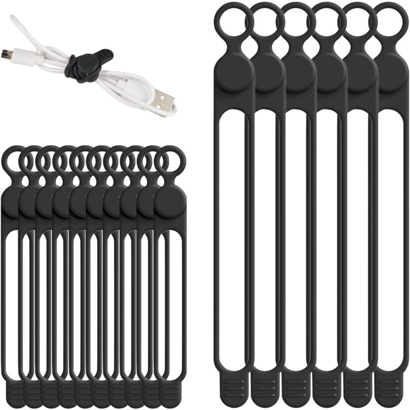 16-teiliges Set Silikon-kabelbinder Zur Kabelaufbewahrung Und -organisation