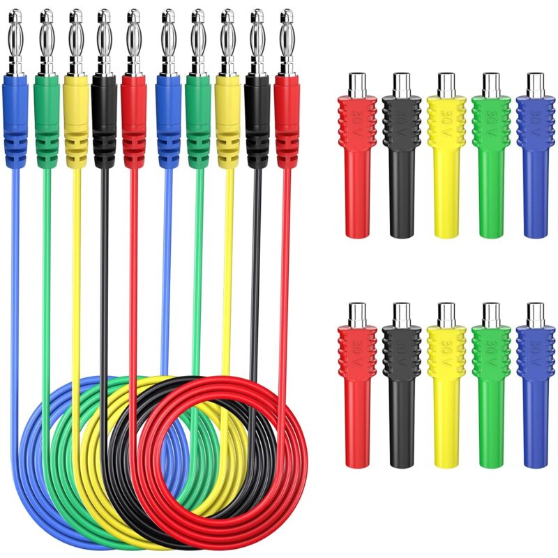 4 Mm Flexible Magnetische Bananenstecker-messleitungen, 5 Farben