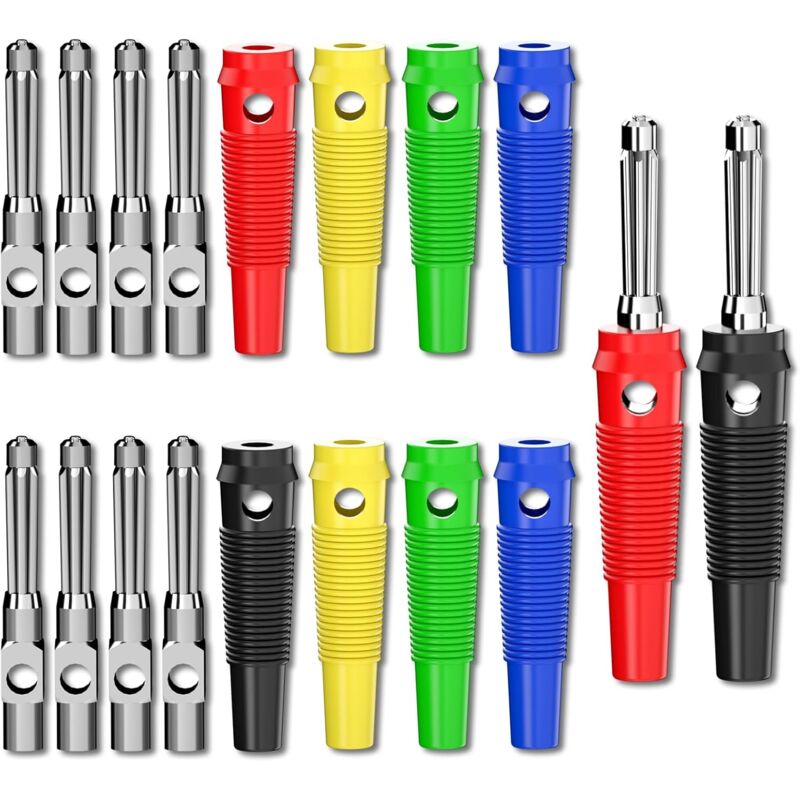 4 Mm 32 A Stapelbare Bananenstecker Mit Schraubanschluss, Lötfreier Stecker, 5 Farben